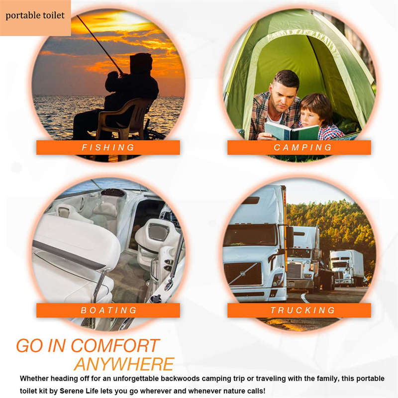 24L Portable Toilet with Water Pump Flushing for Camping