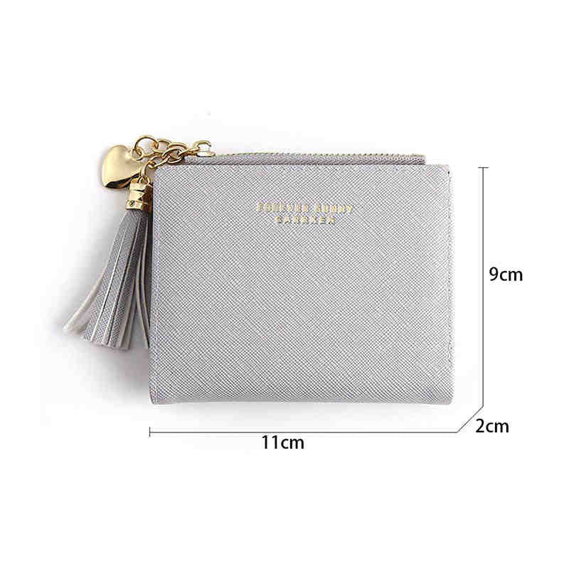 Women Small Wallet RFID Bifold Compact Wallet-Grey