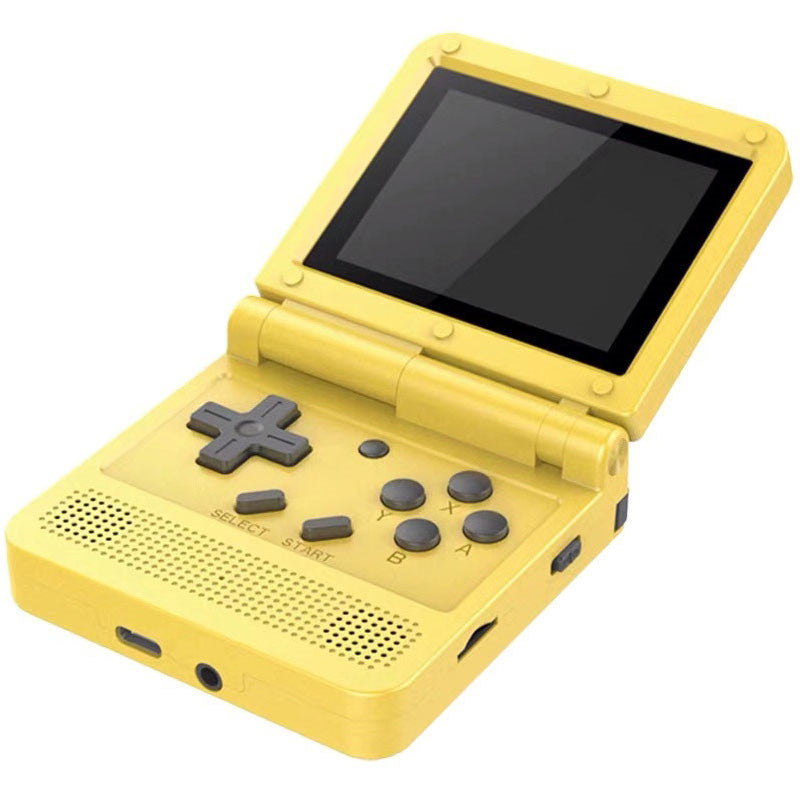 64Bit 3.0 in IPS Retro Flip Handheld Game Console Built in 1000+ Games-Yellow