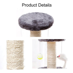 Cat Scratching Post Cat Tree with Sisal Covered Scratching Posts and Platform-Red