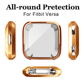 For Fitbit Versa Electroplated TPU Watch Case -Rose Gold