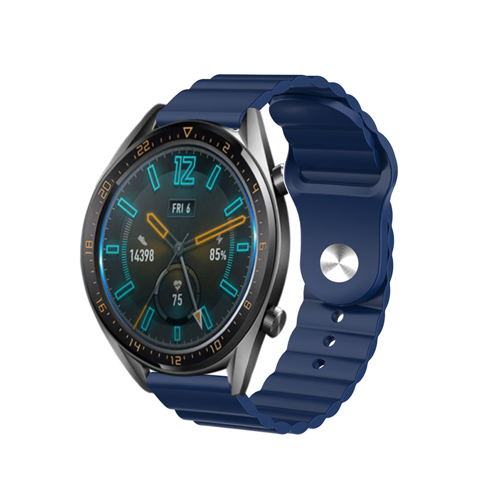 Wave Style Silicone Watch Band For Samsung Galaxy Watch 42/46mm Gear S3 Frontier/Classic(Blue)