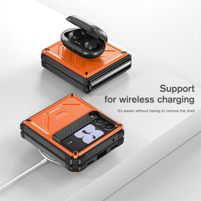 6.7inch Armored Full-Body Rugged Protection Case for Samsung Galaxy Z Flip 3-Orange