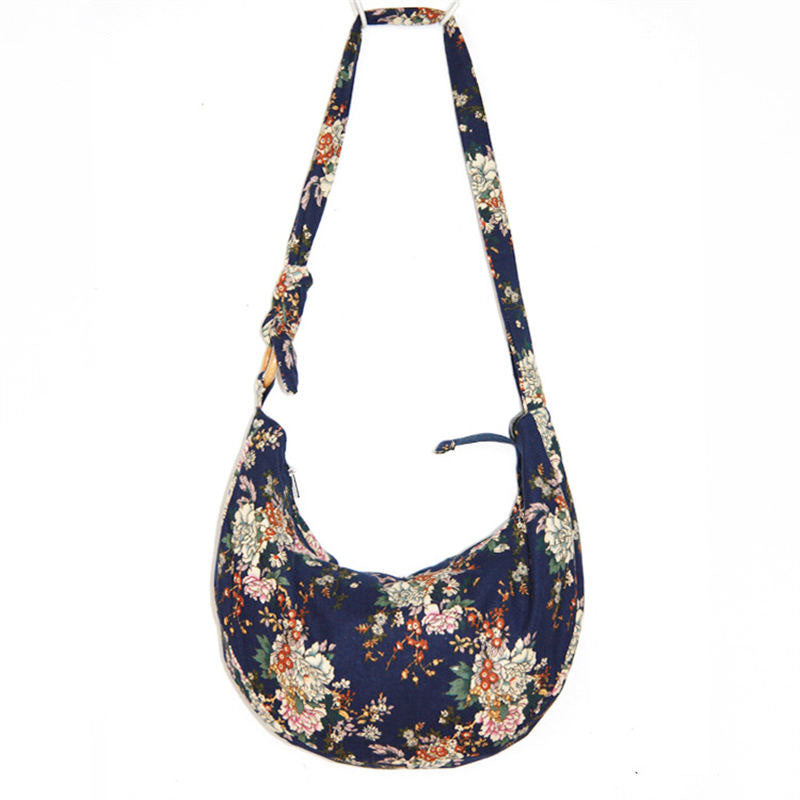 Womens Sling Crossbody Bag Ethnic Print Shoulder Bag with Adjustable Strap-D