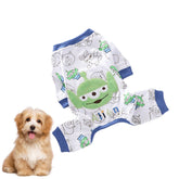 Cartoon Aliens Dog Pajamas Stretchy Cool 4 Legs Jumpsuit for Summer