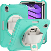 SpiderA iPad Case For iPad Mini 6 Heavy Duty Shockproof Rugged Protective Case With Holder-MintGreen