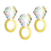 3 Pcs Hanging Decorations Iridescent Honeycomb Ball Hanging Diamond Ring,Perfect for Engagement Wedding Party And Bridal Shower