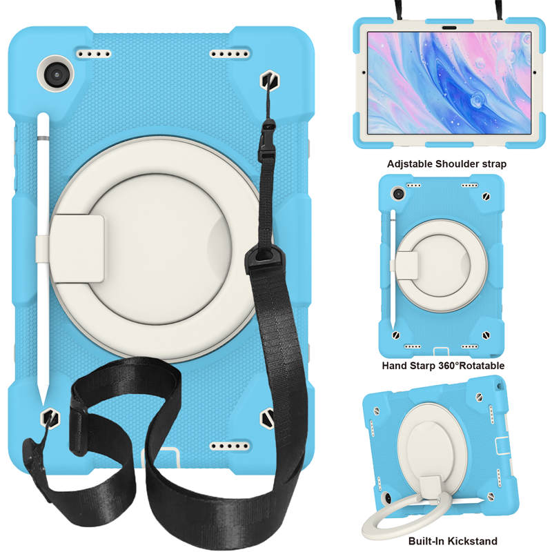 Tab A 8 X200/X205 Samsung Tablet Case with 360¡ãSwivel Stand-Sky Blue