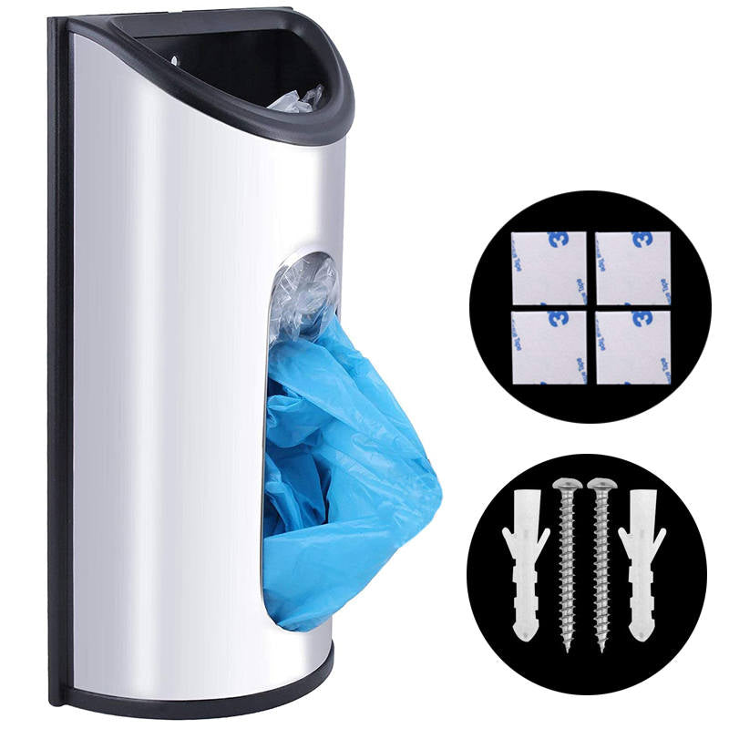 Stainless Steel Kitchen Plastic Bag Holder and Dispenser for Plastic Bags Easy Wall Mount Bag Saver