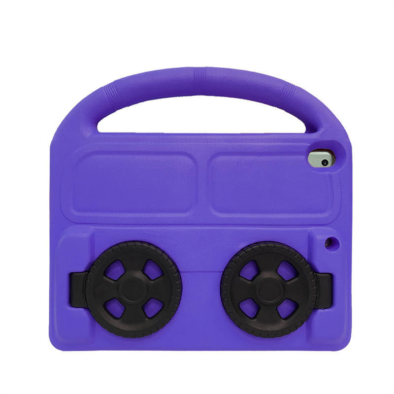 Wheel iPad Case For iPad 7/8/9 Air 3 Pro 10.5 inch Shockproof Stand Cover With Handle Stand-Purple