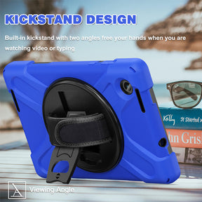 Tablet Case Heavy Duty with Swivel Stand for Lenovo Tab M8 4th Gen-Blue