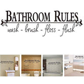 Removable DIY Black Vinyl Wall Stickers Lettering Art Bathroom Rules Education Murals