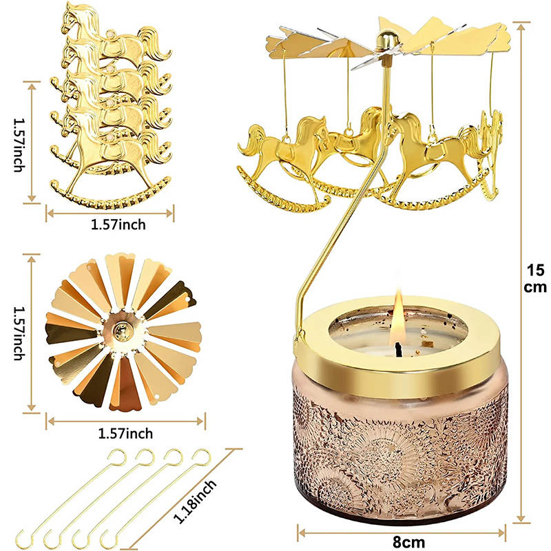 Rotatable Scented Candle with Carousel Unique Birthday Gifts for Women