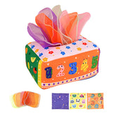 Baby Tissue Box Toy Crinkle Paper Sensory Silk Scarves Toys for 0-3 Year Old Kids-NumberB