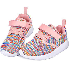 Lightweight Toddler Shoes for Boys Girls Breathable Mesh Velcro Sneakers-Pink