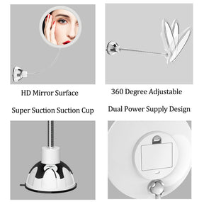 Home & LivingGooseneck Makeup Mirror with LED Lighted 10X Magnifying