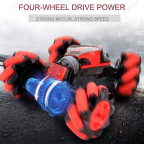 Gesture Sensing RC Stunt Car with Light Music Off-Road Car Toy for Kids-Red