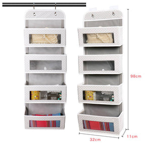 Over Door Wall Mount 4 Clear Window Pocket Organizer