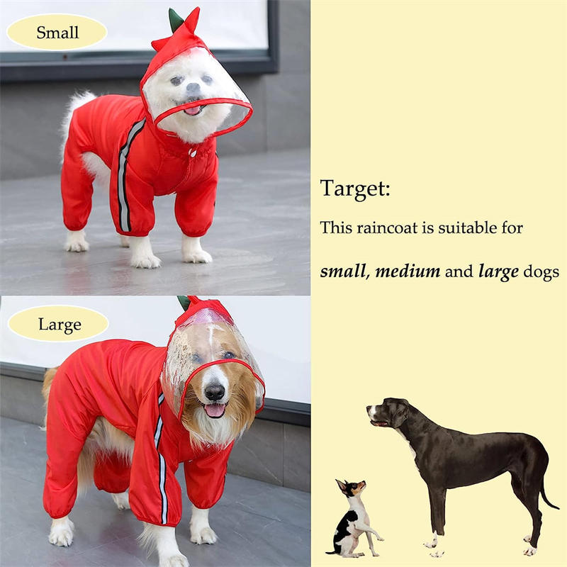 Pet Dog Raincoat Hooded Dinosaur Pet Rain Wear Waterproof Light Suit