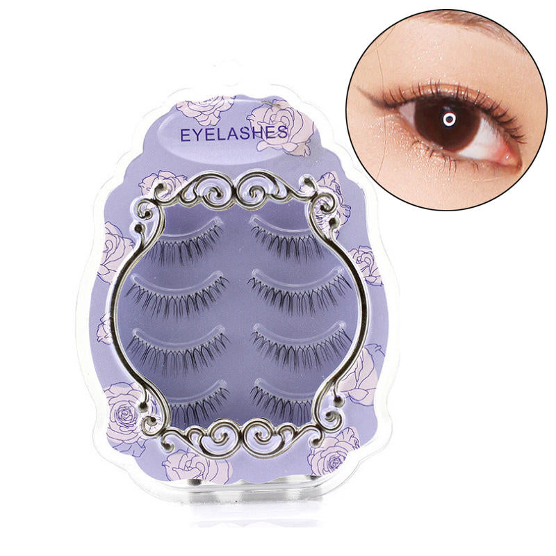 3D Natural Look Eyelashes Pure Nude 4 Pairs Lashes for Daily