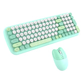 Wireless Keyboard and Mouse Combo 2.4G Wireless 3-Gear Adjustable DPI-Green