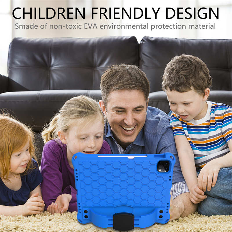 Hive iPad Case For iPad Pro11/Air4/Air5 10.9 Durable Stand Cover With Shoulder Strap-BlueBlack