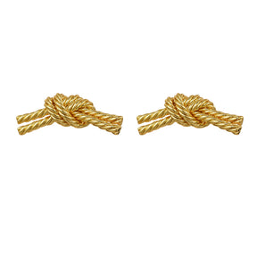 Pair Of Elegance Twisted Rope Knot Earrings For Womens