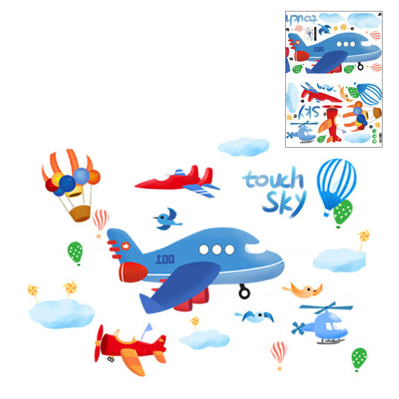 Creative Cartoon Removable 3D Wall Stickers Airplane & Hot Air Balloon Decoration For Children Room-08