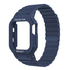 Magnetic Watch Band with Bumper Case Shockproof for Apple Watch-Blue