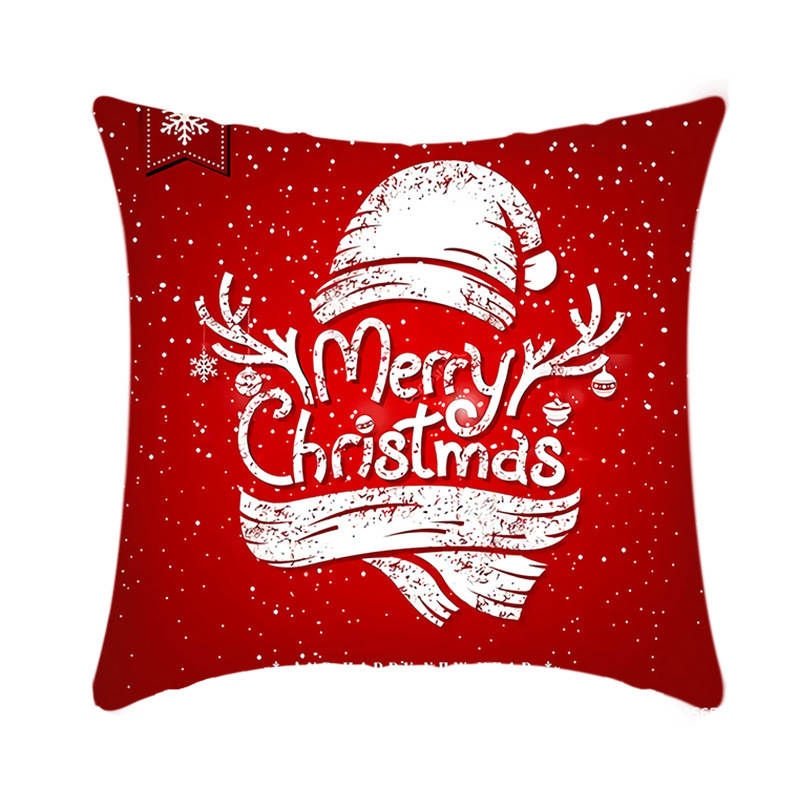 4Pcs 18x18 inch Christmas Throw Pillow Covers Square Cushion Cover for Sofa Decorative-B