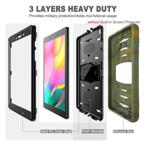 Shock Wave Kickstand Case Anti-Fall Protection For Samsung Tab A 8inch T290/T295(2019)-Camouflage