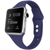 Slim Soft Silicone Replacement Watch Band Loop for iWatch Series SE 6 5 4 3 2 1-MidnightBlue