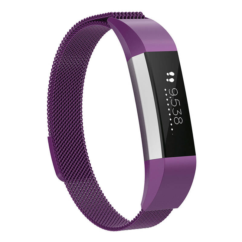 Magnetic Milanese Stainless Steel Strap  For Fitbit Alta/Alta HR Fashion Accessorie-Purple