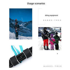 Adjustable Skiing Pole Handle Strap Nylon Carrier Ski Strap-Black