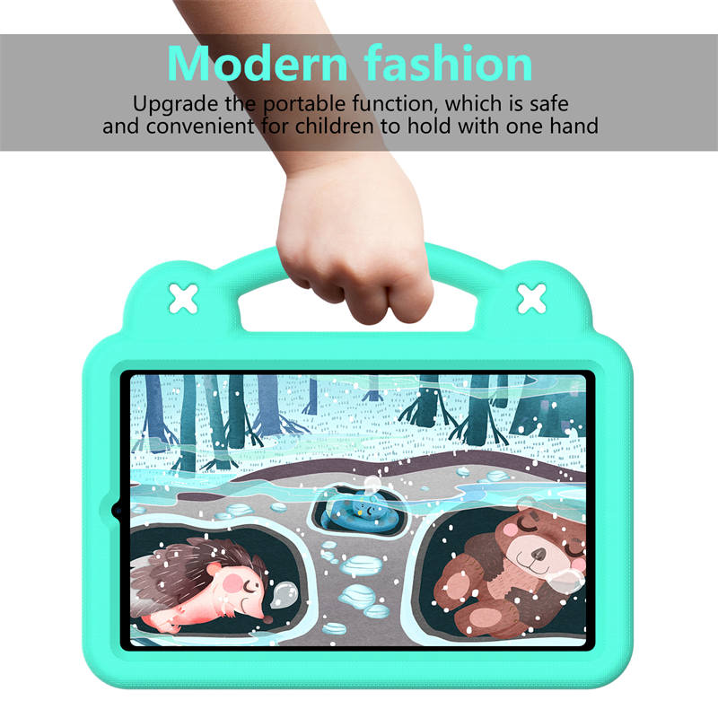 Strawberry Tablet Case with Shoulder Strap Stand for Samsung Galaxy Tab A 8.4 inch 2020-MintGreen