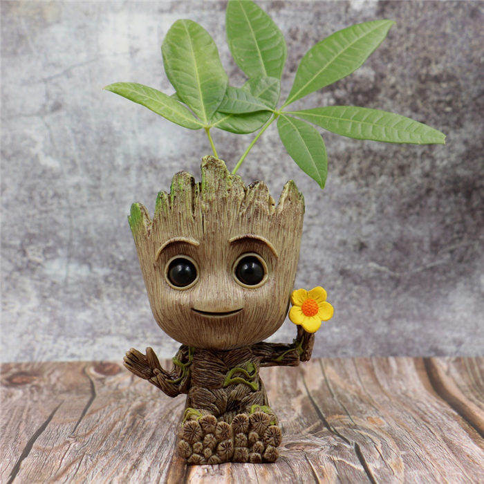 Aquarium Groot Fish Tank Decor Resin Crafts Ornaments-Flowerpot