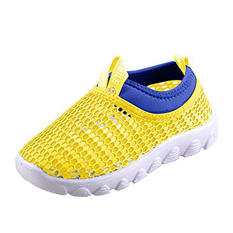 Toddler Kids Water Shoes Breathable Mesh Running Sneakers Sandals for Boys Girls-Yellow