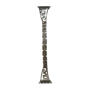 Love Stainless Steel Watch Band Adjustable Wristbands for Apple IWatch Series SE/1/2/3/4/5/6 For Women-Silver