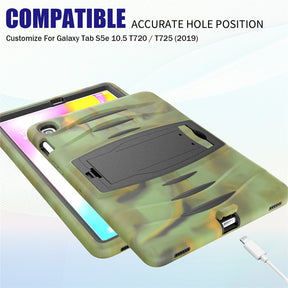 Shock Wave Kickstand Case Anti-Fall Protection For Samsung Tab S5E 10.5 T720/T725(2019)-Camouflage