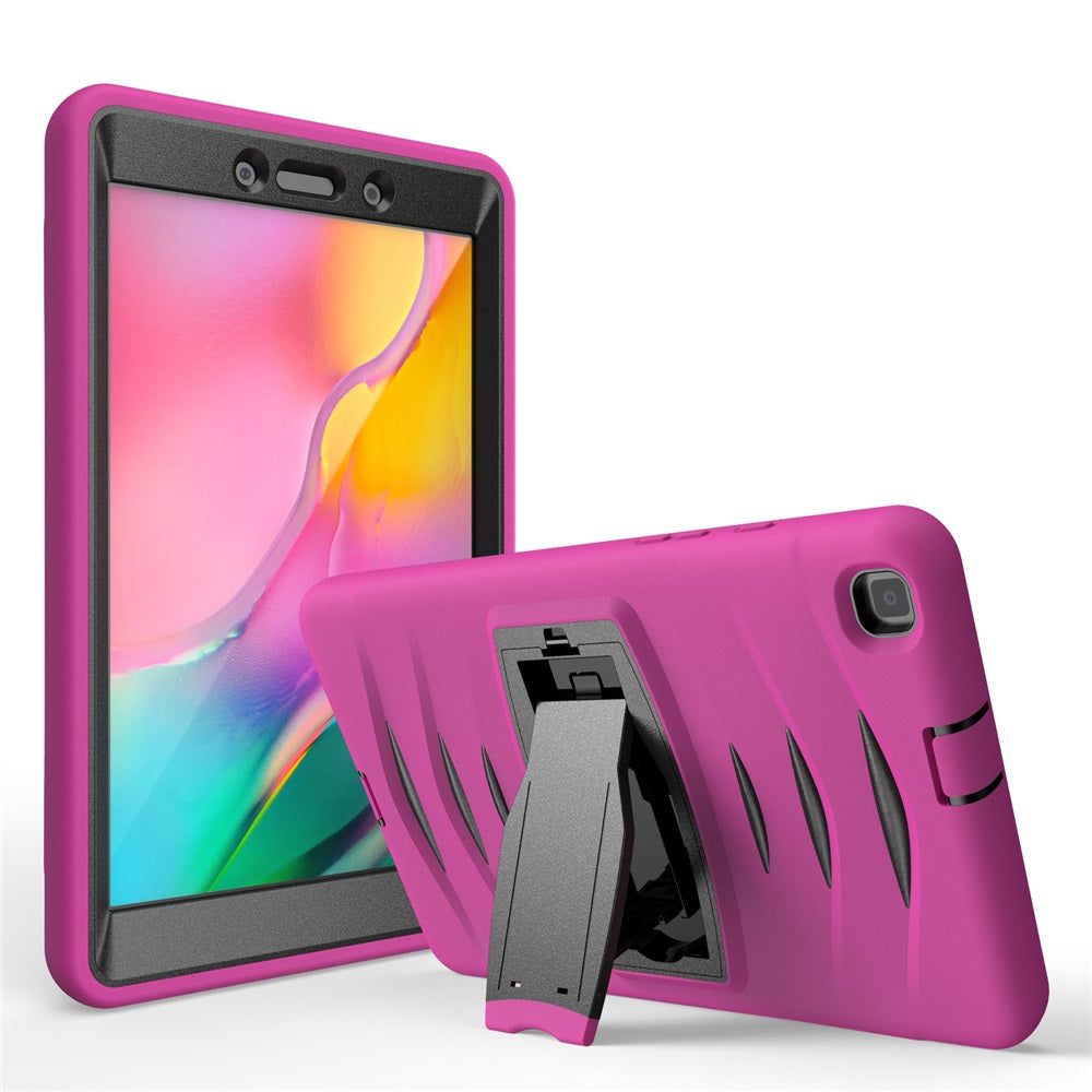 Shock Wave Kickstand Case Anti-Fall Protection For Samsung Tab A 8inch T290/T295(2019)-Rose Red