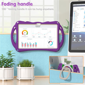 CatB Samsung Tablt Case for Tab A7 10.4  T500/T505/T507/T505N Shockproof Shoulder Strap Handle Stand-Purple