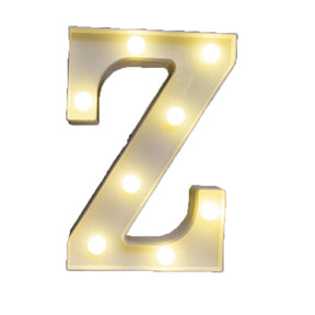 Decorative Led Light Up Number Letters White Plastic Marquee Number Lights Sign Party Wedding Decor Battery Operated (Z)