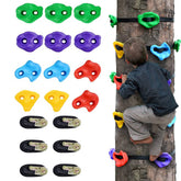 12 Tree Climbing Holds with 6 Ratchet Straps for Kids Climber Outdoor Training