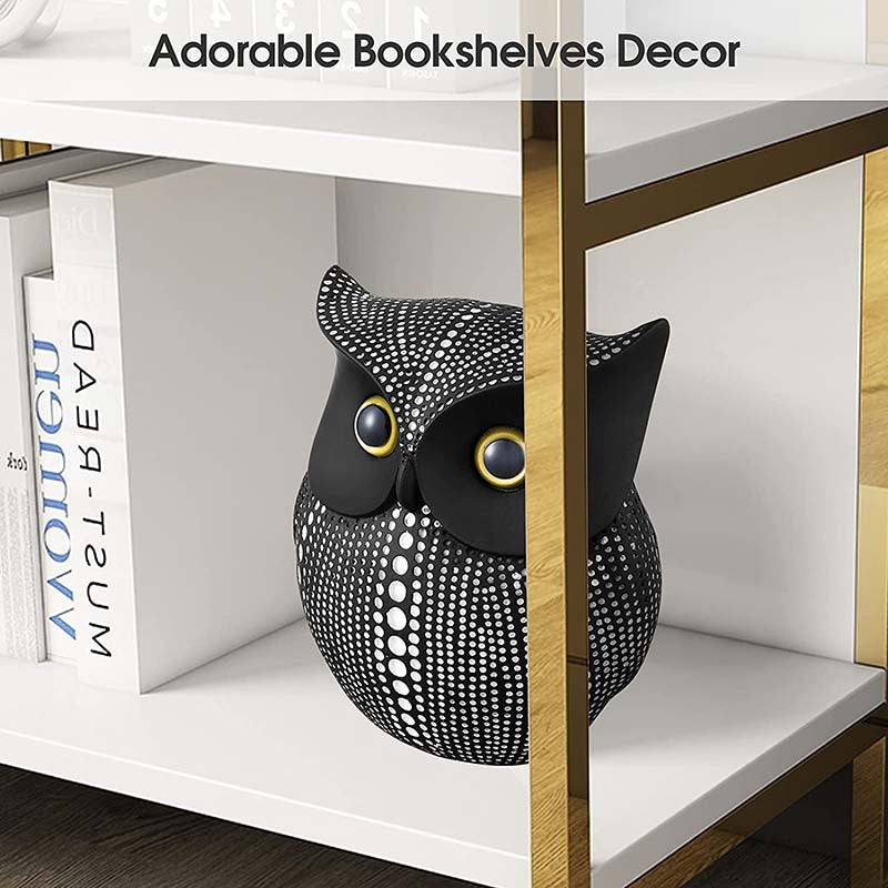Owl Statue for Home Decor Accents Living Room Office Bedroom Kitchen Laundry House Apartment Dorm Bar -Black