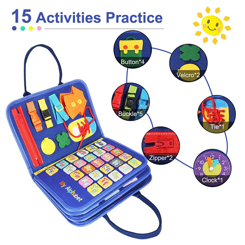 Busy Board Montessori Toys Sensory 15 Activities and 6 Themes for Toddlers