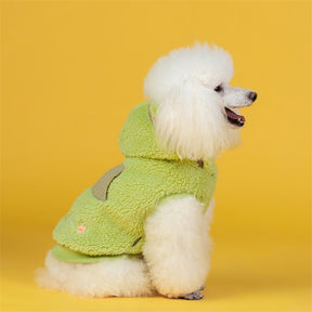 Dog Fleece Coat Hoodie Ultra Warm Thick Winter Jacket for Puppy-Green