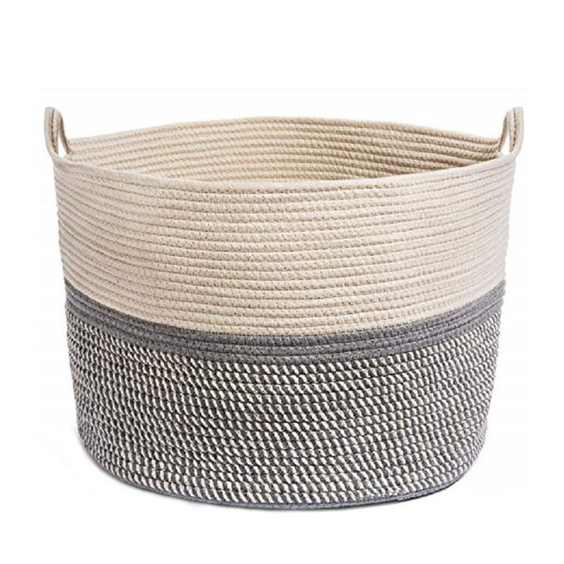 Extra Large Cotton Rope Woven Basket Clothes Storage Basket with Handles