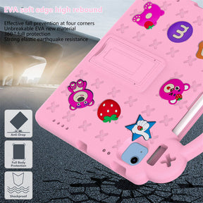 Strawberry iPad Case Shockproof with Handle Shoulder Strap for iPad 10th 2022-Pink