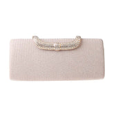 Square Clutch Rhinestone Bag Design Fine Flash Evening for Women-Champagne