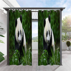 2 Panels Animal Print Pattern Window Drapes for Kids Bedroom-1